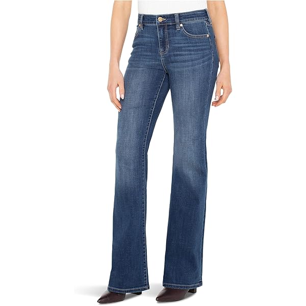 Liverpool Los Angeles Womens Hannah High-Rise Flare Jeans w/Fray